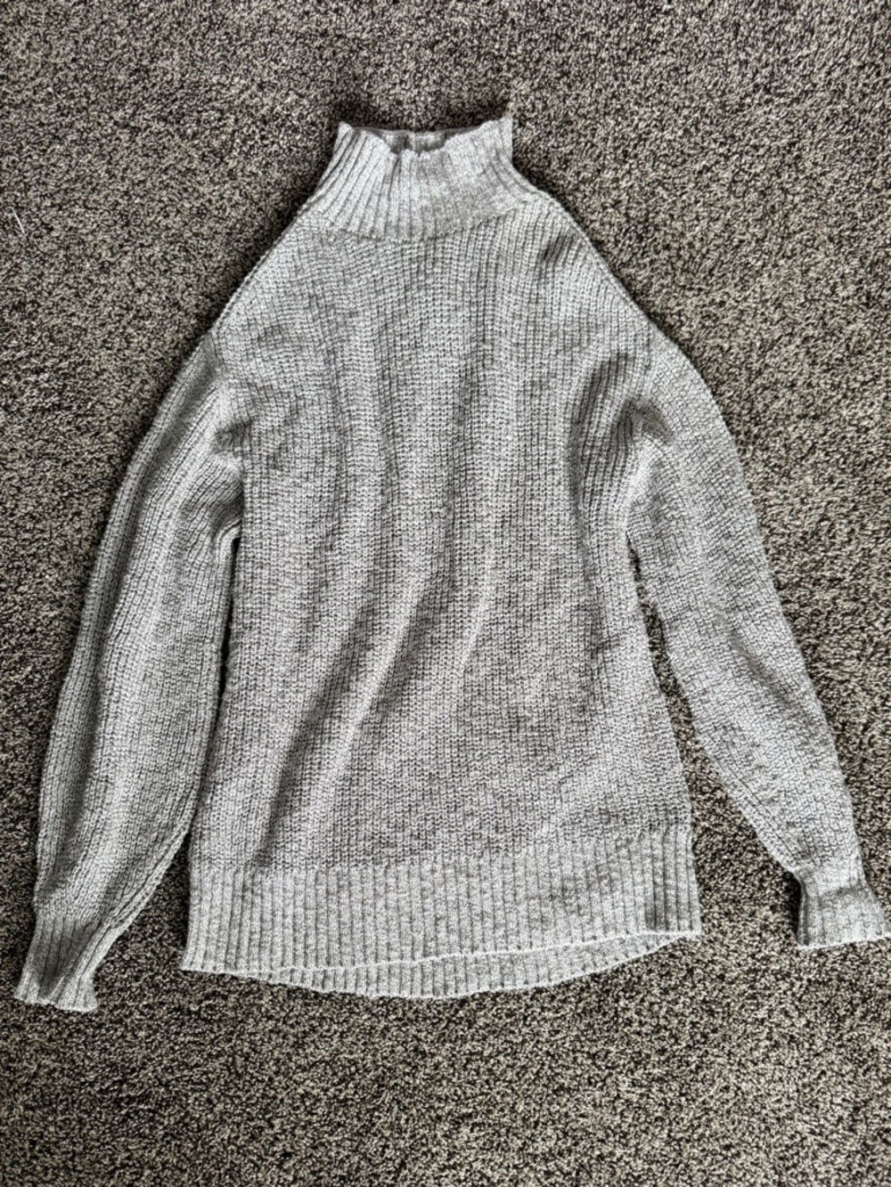 Aerie Hits the Spot Mock Neck- Light Grey- XXS
